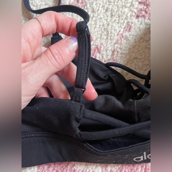 ALO YOGA Interlace Sports Bra Black Size XS (28/30A) - Picture 6 of 11